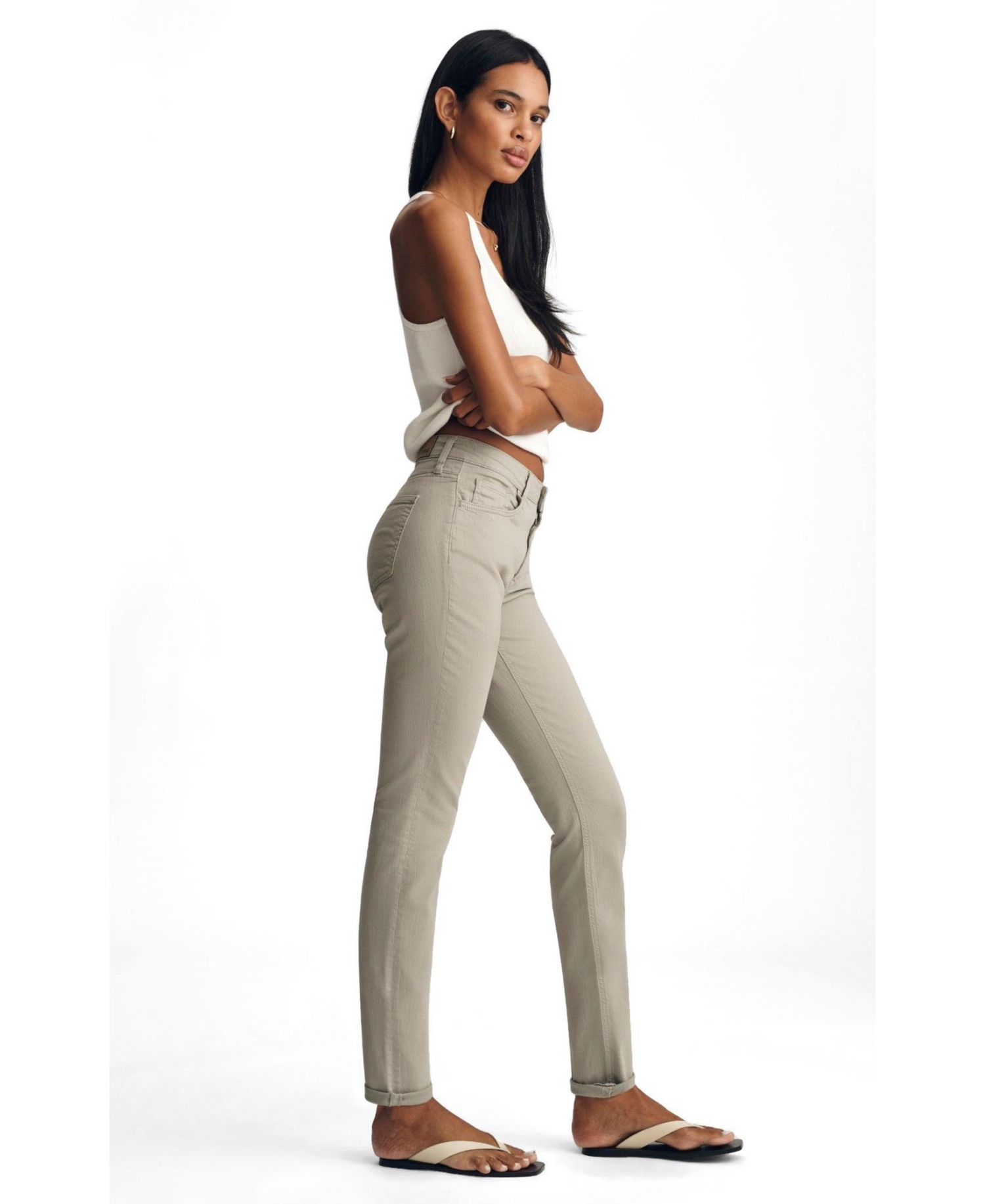 Women's Kathleen Mid Rise Boyfriend In Desert Sage Flex Blue