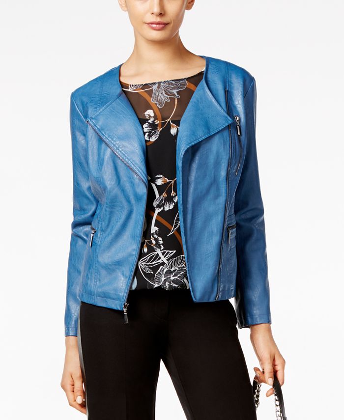 alfani faux leather jacket