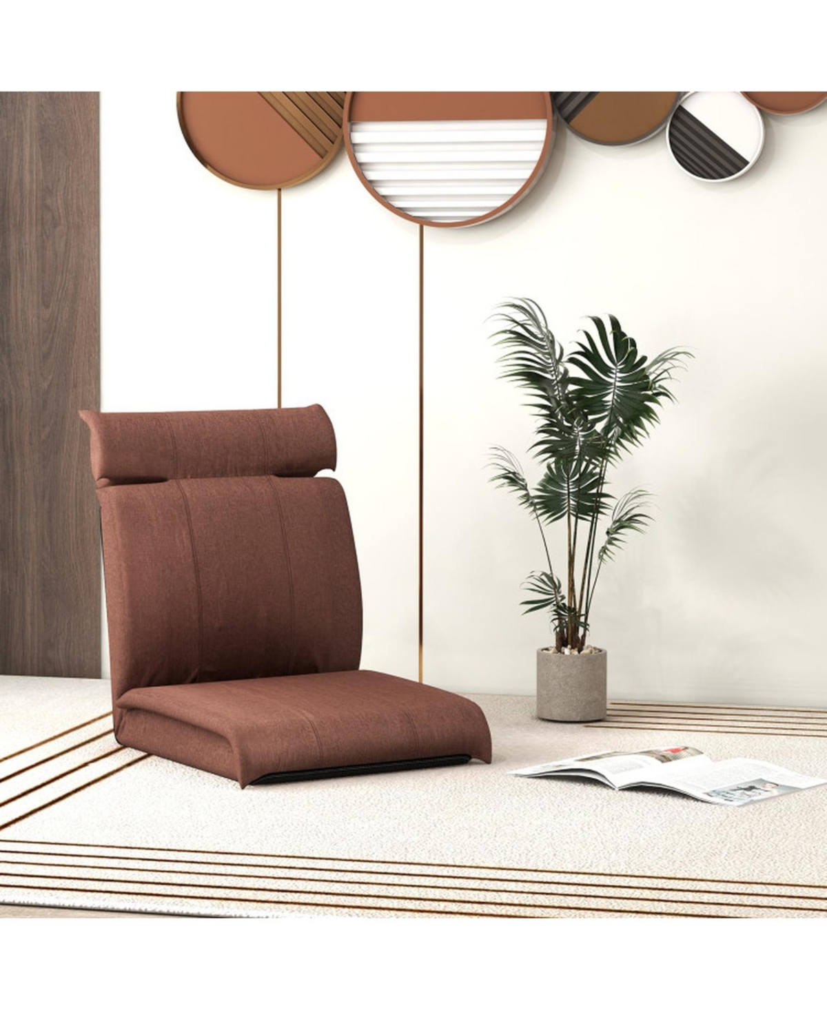 Gouun Folding Floor Chair with 14-Position Backrest and 5-Position Headrest