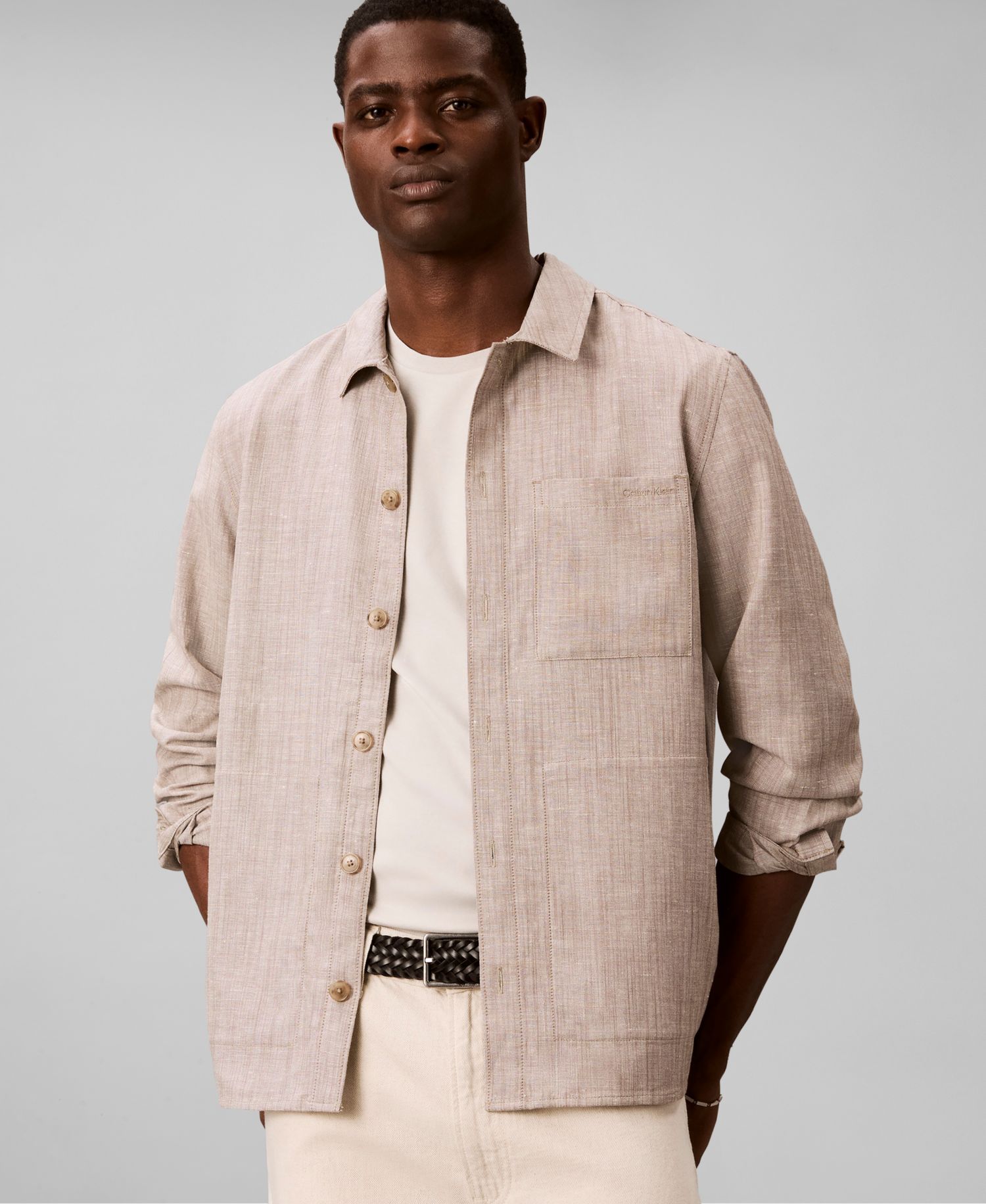 Men's Linen Blend Overshirt