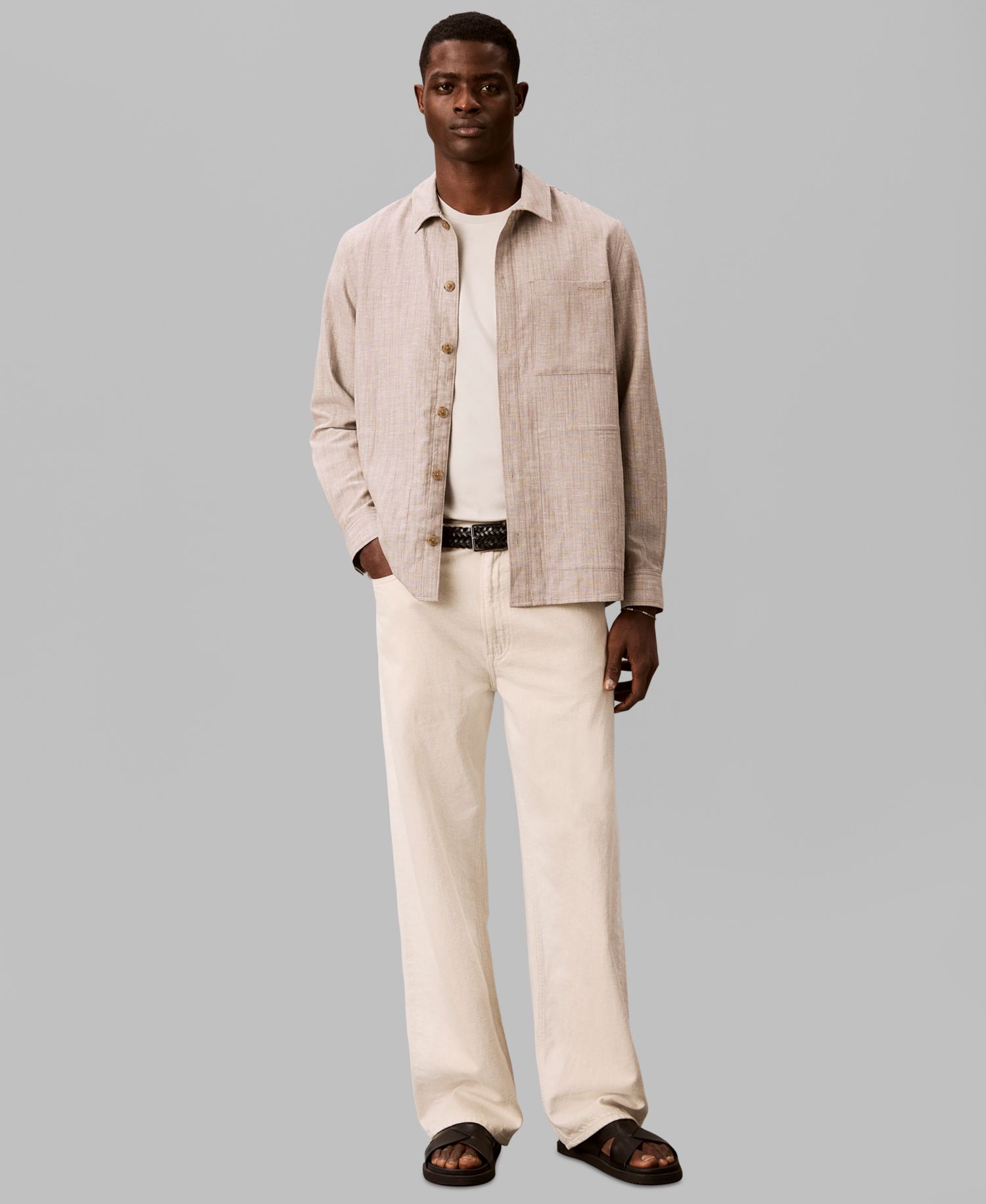 Men's Linen Blend Overshirt