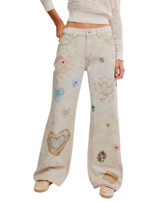 Women's Printed Straight-Leg Jeans