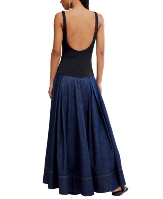 free people willie denim midi dress Willie Denim Midi Dress
