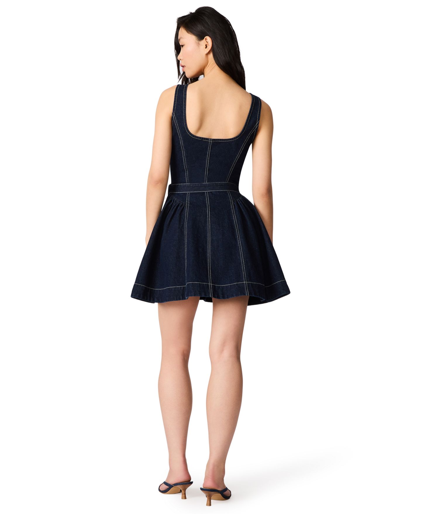 Женское платье Steve Madden Maila Denim Button-Front Mini, цвет: Джинсовый — фото 5