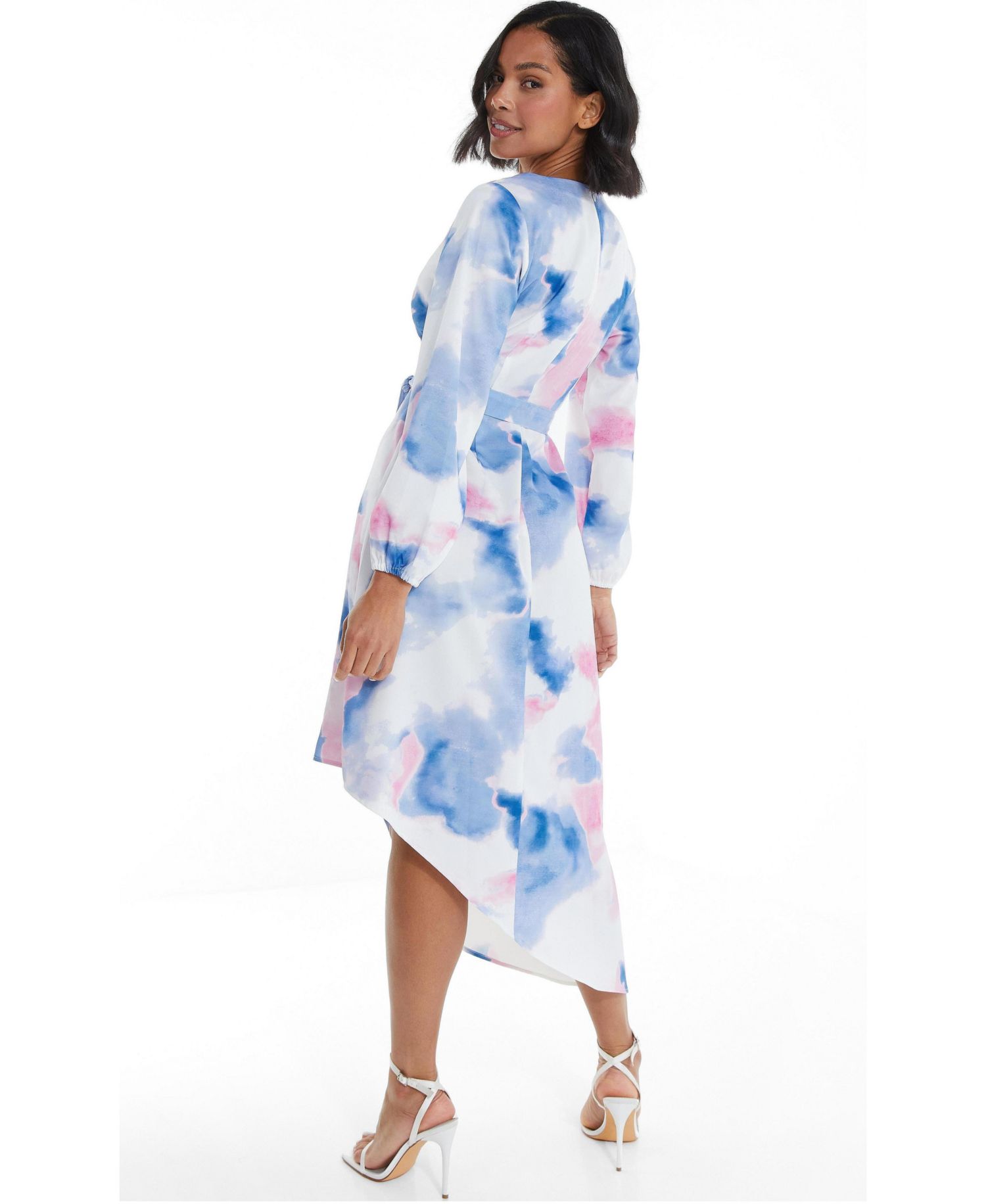Women's Satin Asymmetric Wrap Dress