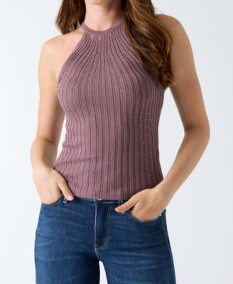 Women's Perilla Sleeveless Sheer Yoke Sweater
