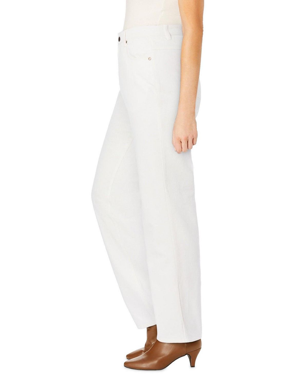 Woman Within Women's Within Perfect Relaxed All-Cotton Denim Five-Pocket Jeans view 3 — MAYCSS fashion products