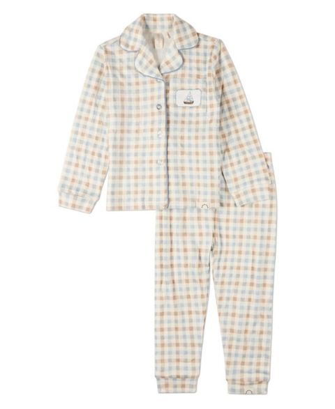MeMoi Toddler Girls 2 Piece "Let Your Dreams Set Sail" Pointelle Plaid Lounge Set, цвет: Синий