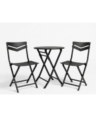 Adults 3 Piece Curved Back Bistro Set Iron Outdoor Seating
