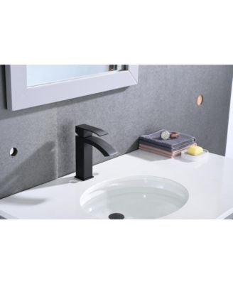 Waterfall Spout Bathroom Sink Single Handle Faucet with Pop-Up Drain