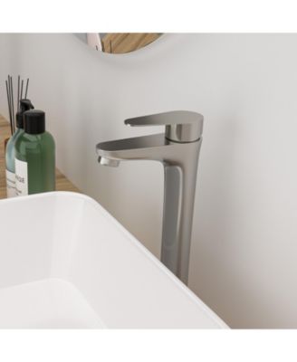 Brushed Nickel Vessel Sink Faucet Single Handle Tall Bathroom Sink Faucet Vanity Bathroom Faucet
