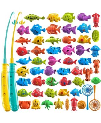 Fishing Game 51 Fish Rod Net Bath Outdoor Party Kids Toy