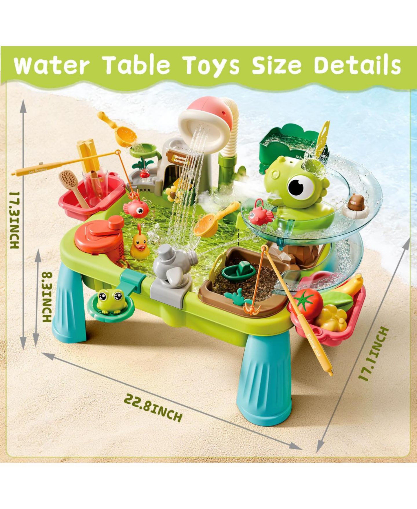 Детские игрушки GNUADZ Dinosaur 11-in-1 Electric Pump Water Table, Ages 5-7 — фото 4