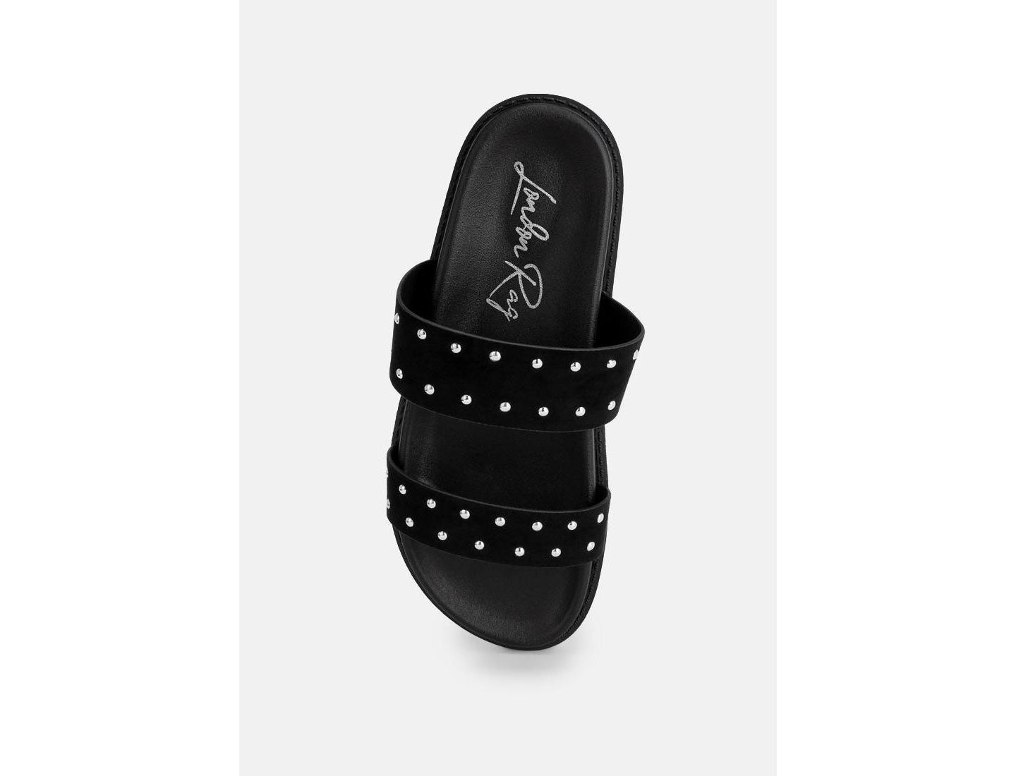 Женские балетки London Rag Stud Embellished Slip On Flats, цвет: Чёрный — фото 4