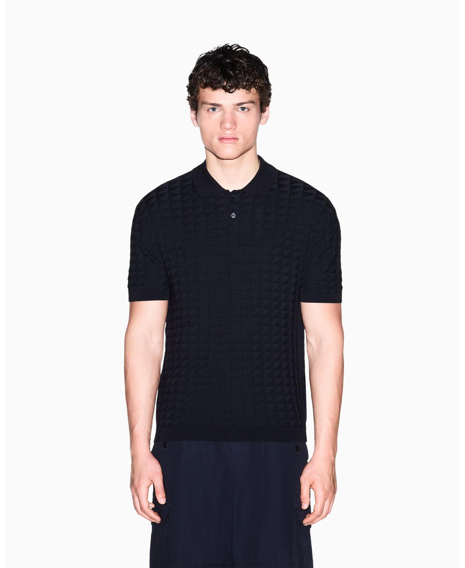Men's Viscose Grid Polo Shirt