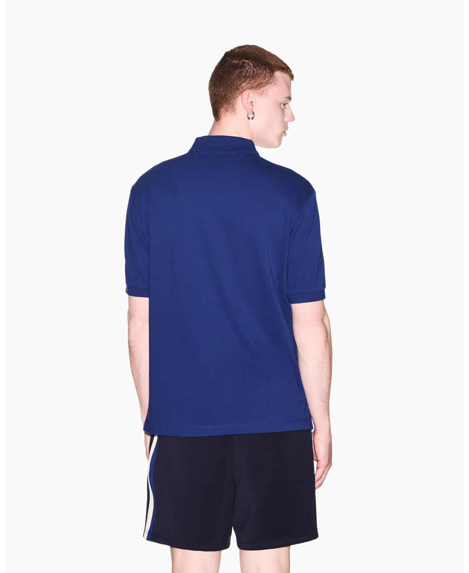 Men's Pique Color Block Polo Shirt