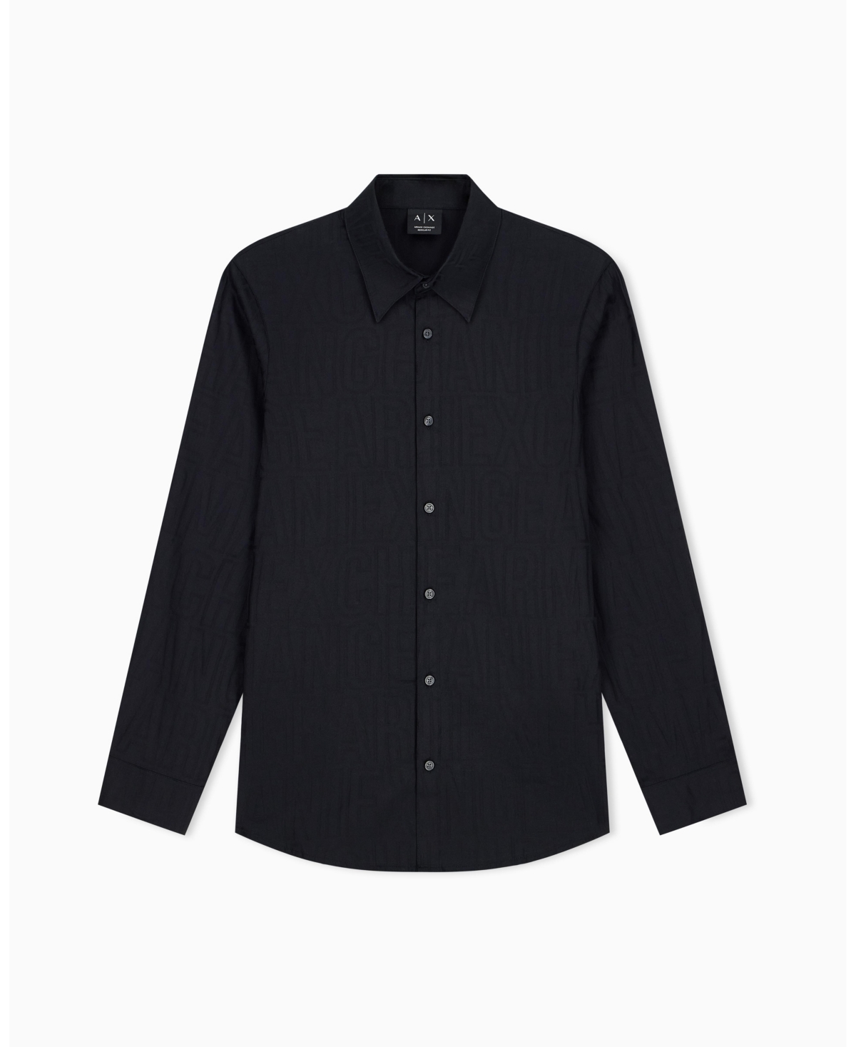 A|X Armani Exchange Men's Cotton Jacquard All Over Logo Woven Shirt