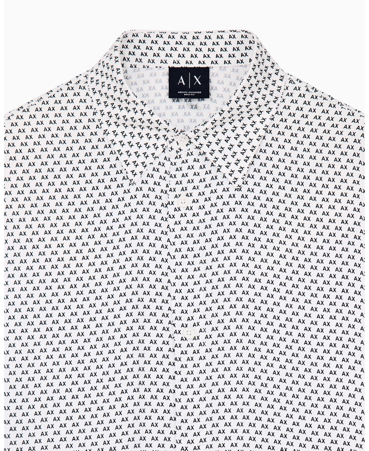A|X Armani Exchange Men's Viscose All Over Logo Woven Shirt