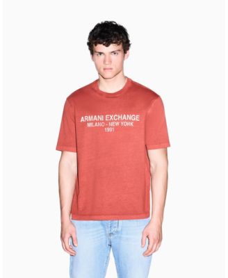 Men's Garment Dyed Vintage Wording T-Shirt