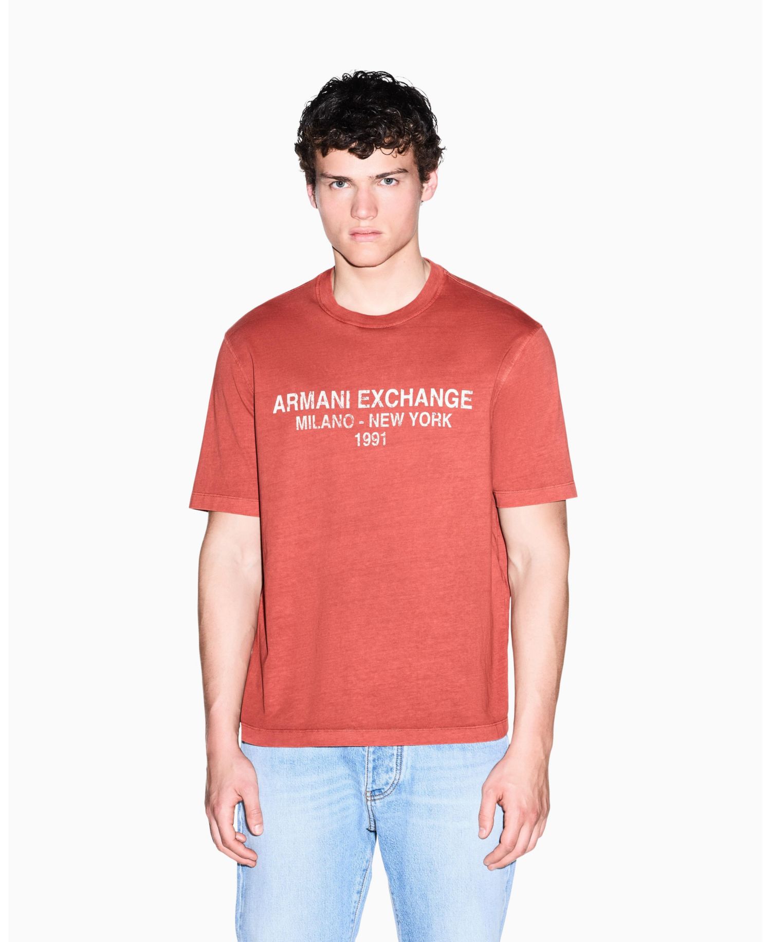 Men's Garment Dyed Vintage Wording T-Shirt