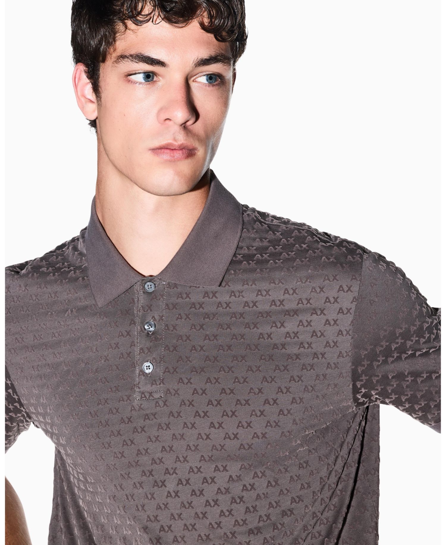 Men's Flocked All Over Logo Polo Shirt
