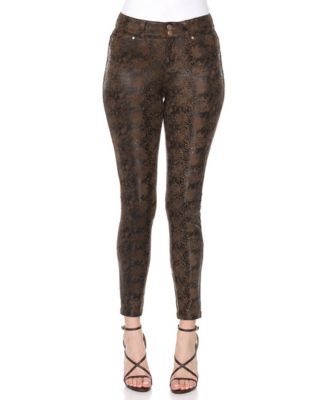 Women's Snake Print High-Rise Ankle Pants