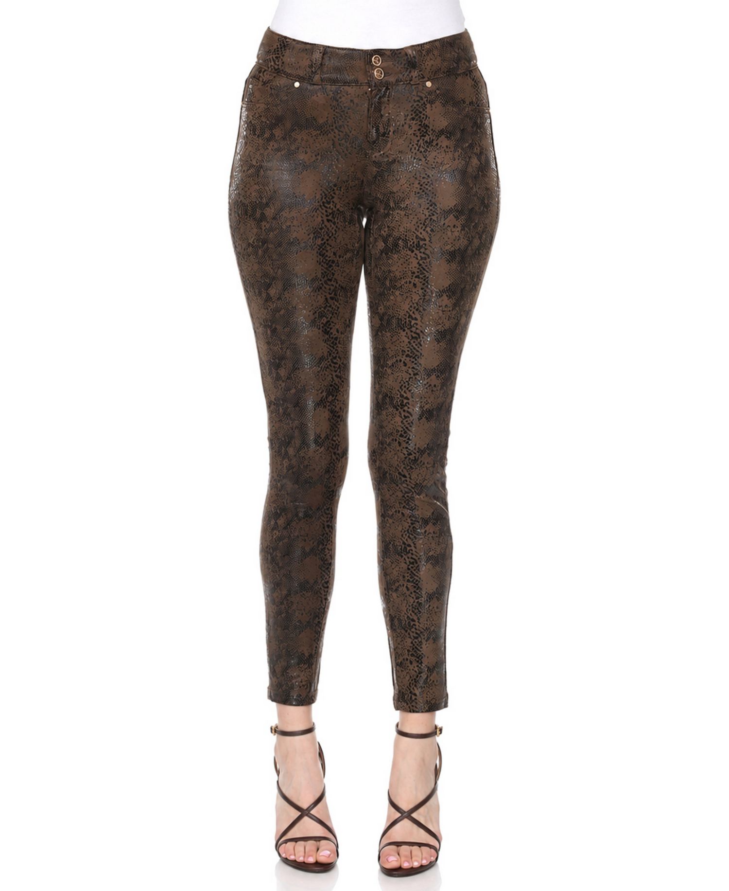 Women's Snake Print High-Rise Ankle Pants