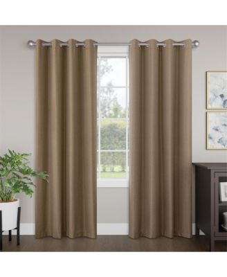 Brushed Serengeti Stria 100% Blackout Grommet Pair (2 panels)