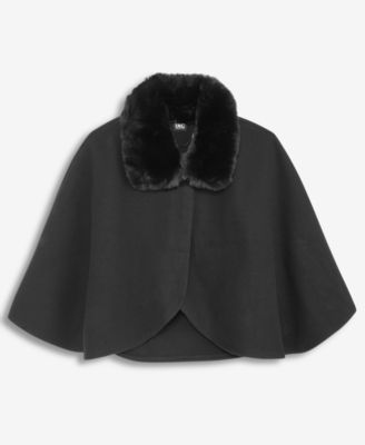Women's Faux-Fur-Collar Cropped Cape