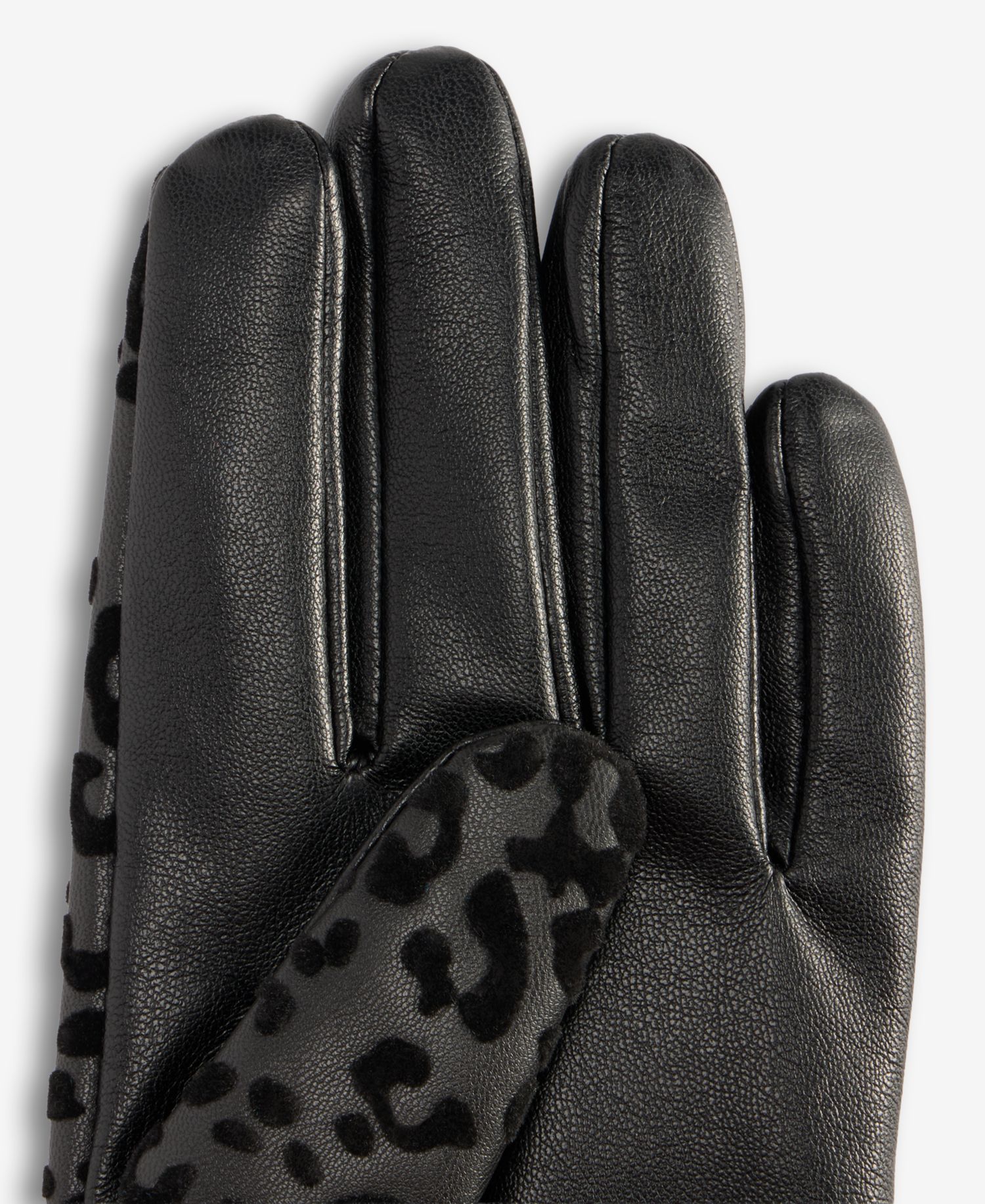 Women's Leopard-Print Flocked Gloves