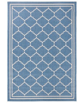 Courtyard CY6889 Blue and Beige 5'3" x 7'7" Sisal Weave Outdoor Area Rug