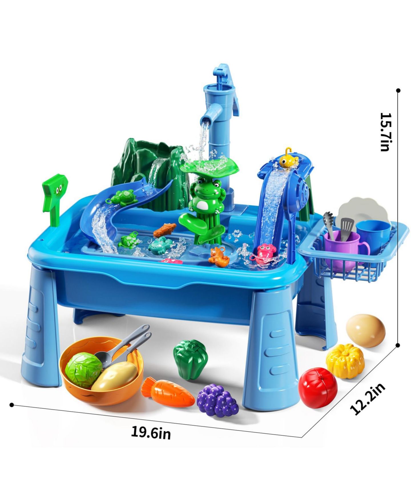 Детская игрушка GNUADZ Water Table with Kitchen and Fishing Activities, Ages 5-7, цвет: Синий — фото 3