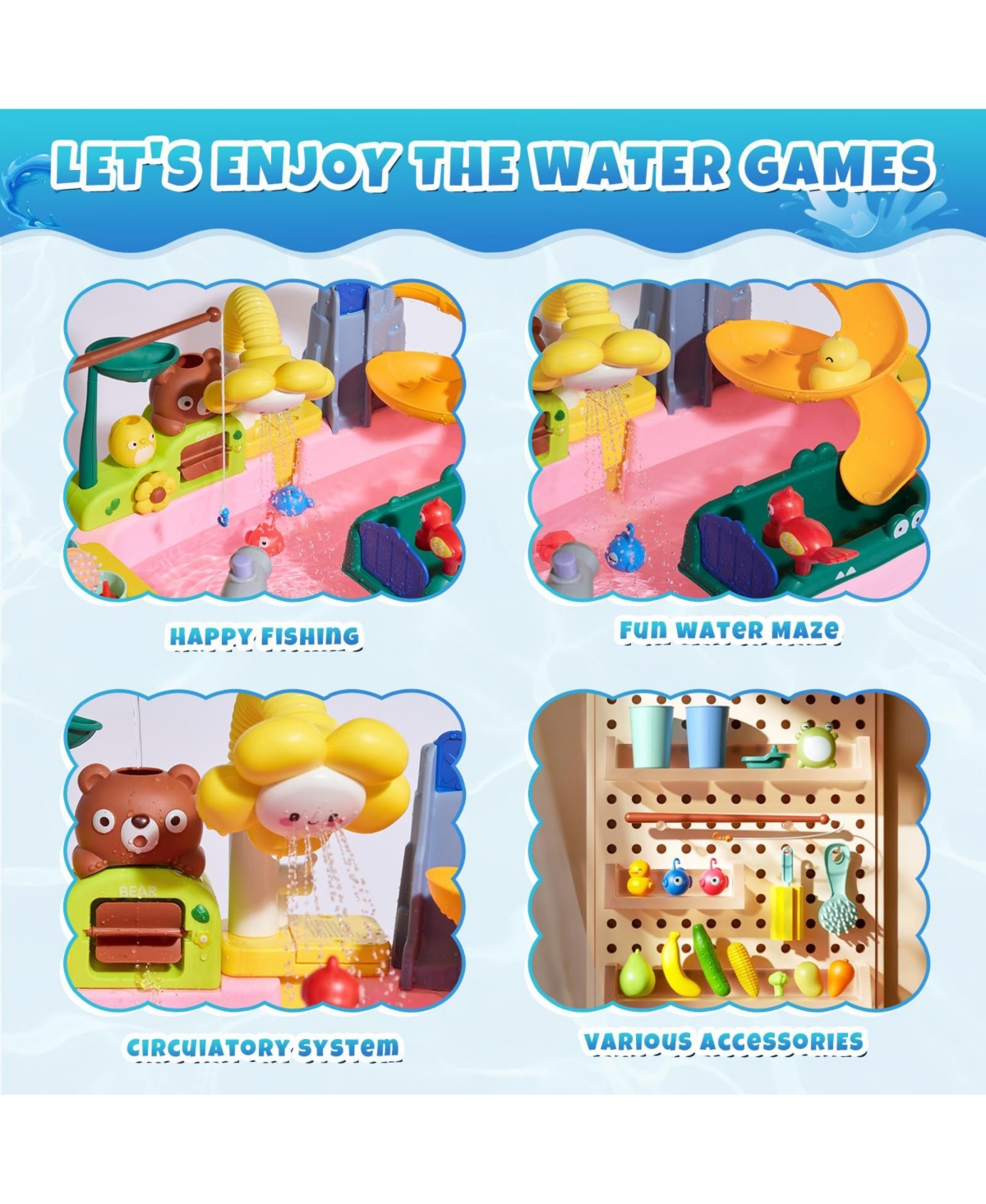 Gnuadz Sand Water Table Electric Pump Kitchen Play Sink Kids Toys
