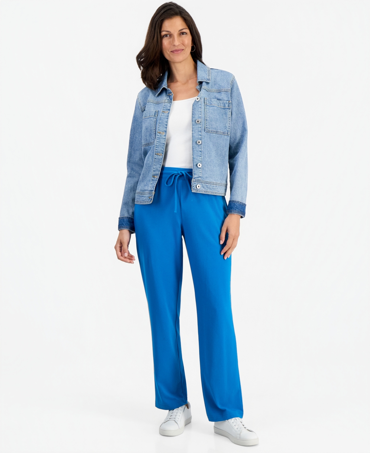 Style & Co Women's Mid-Rise Drawstring-Waist Sweatpants, Created for Macy's - Turkish Tile