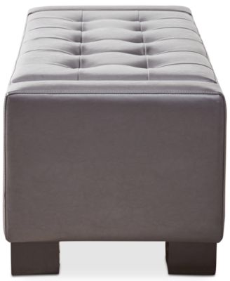 Clay Faux-Leather Storage Ottoman
