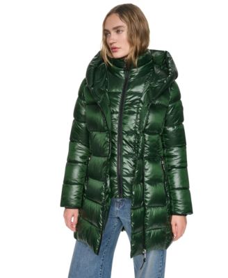 Women's Pearlized Hooded Walker with Bib Coat