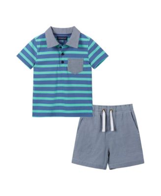Baby Boys Stripe Pique Polo Set