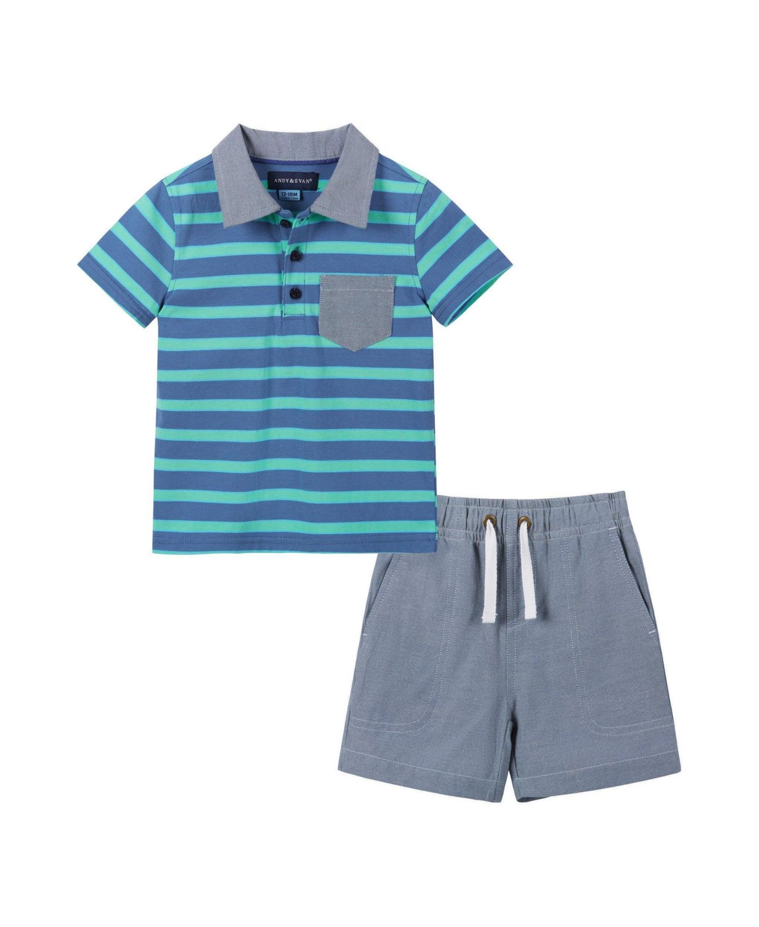Baby Boys Stripe Pique Polo Set