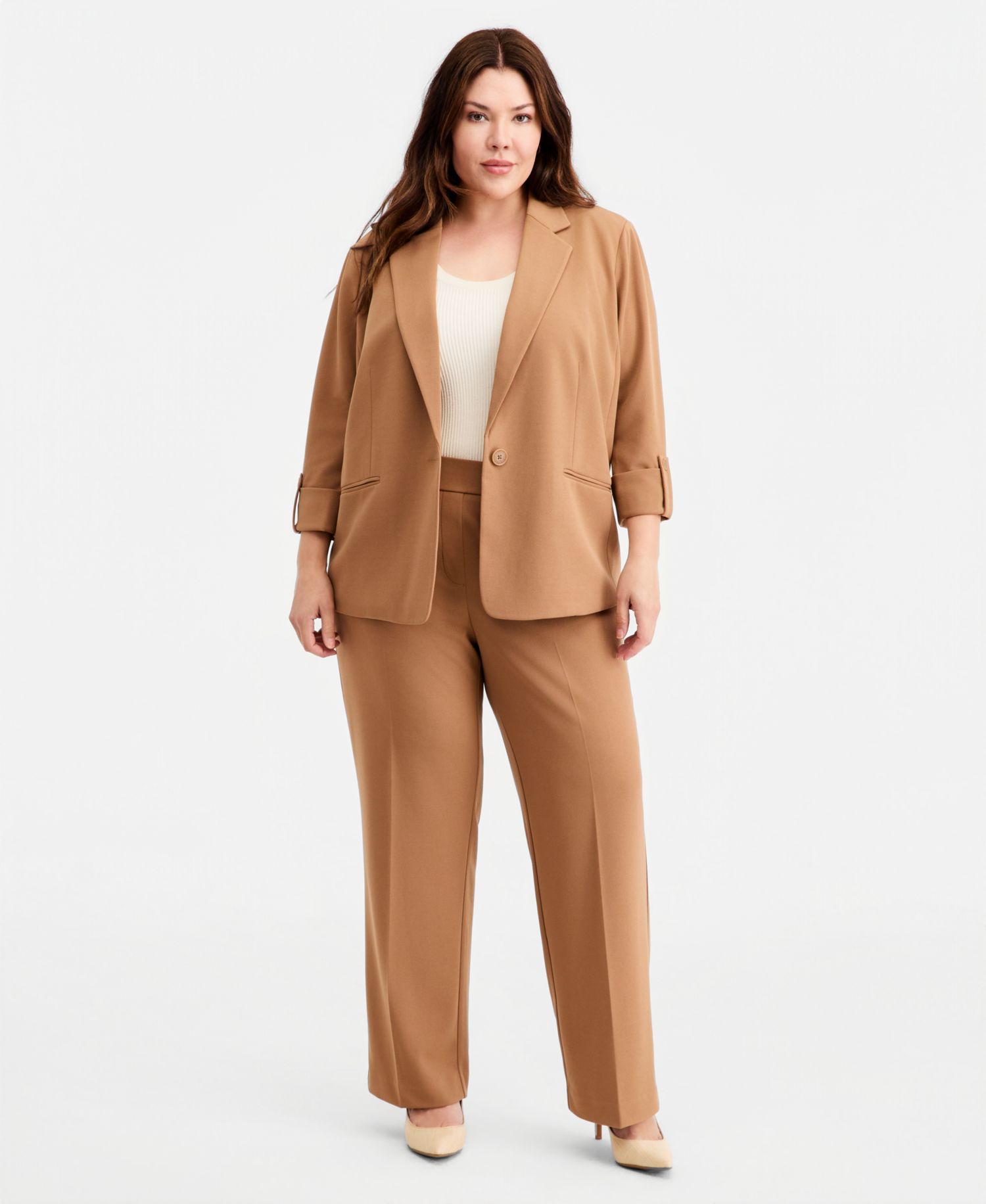 Plus Size High Rise Straight Leg Pants