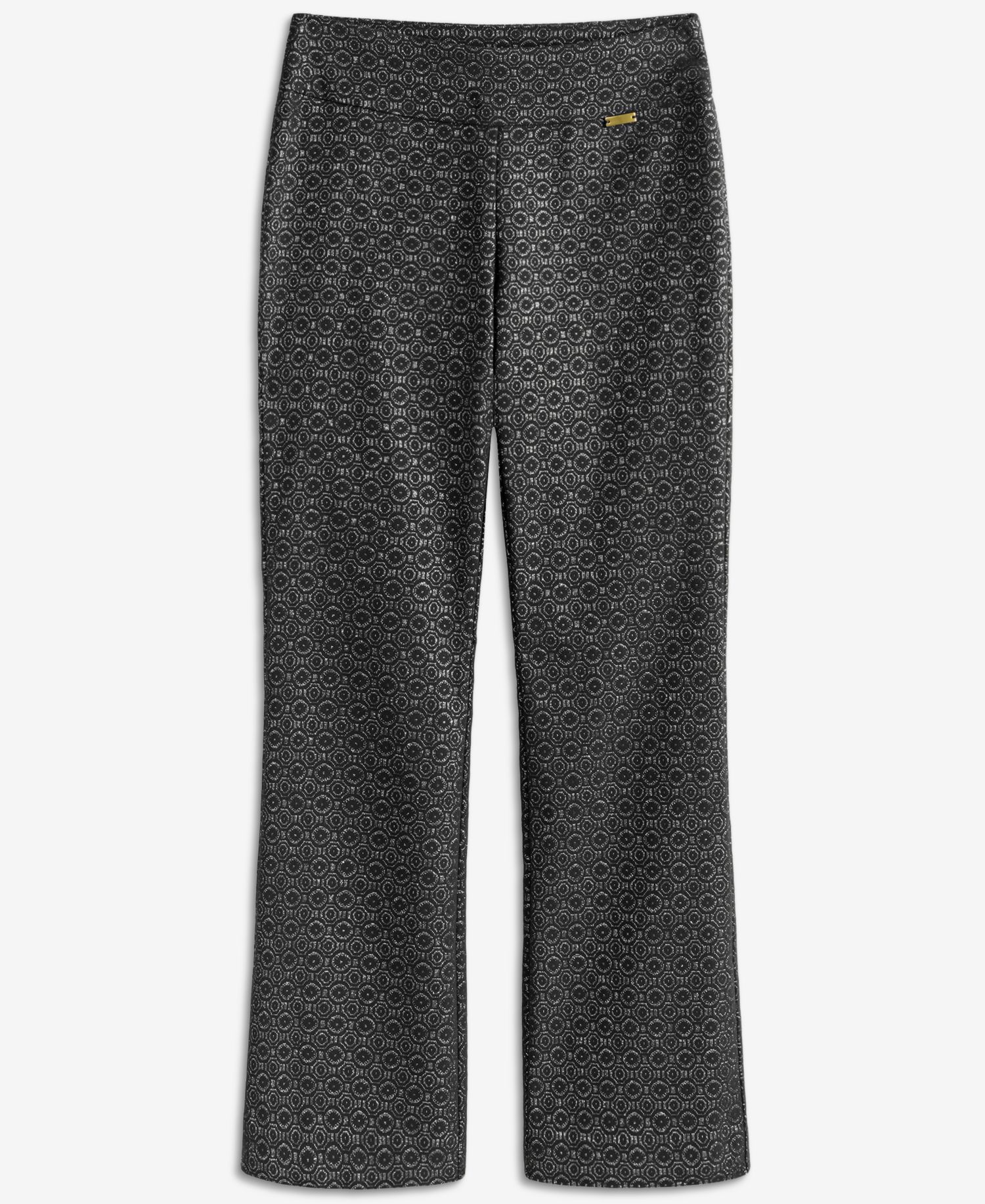 Petite Jacquard Pull-On Bootcut Pants