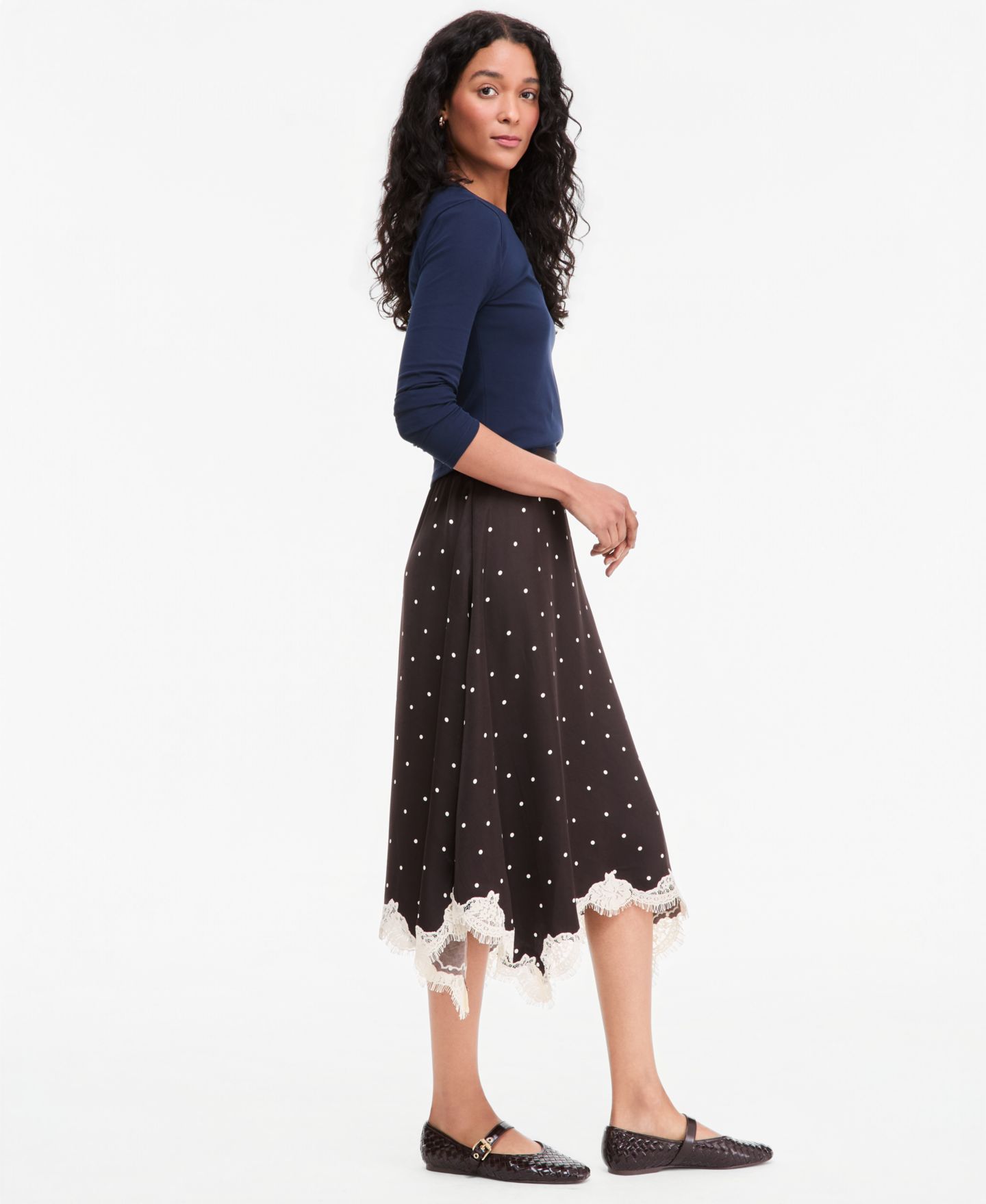 Женская юбка On 34th Lace-Trim Handkerchief-Hem Midi, цвет: Комбинированный — фото 4