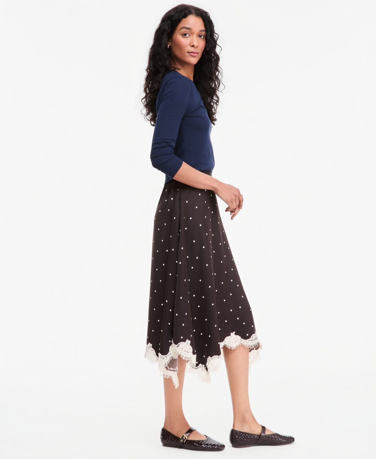 On 34th Women's Lace-Trim Handkerchief-Hem Midi Skirt, Macy's Exclusive