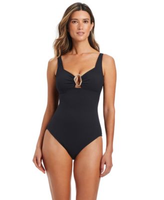 Women's V-Neck Underwire One-Piece Swimsuit