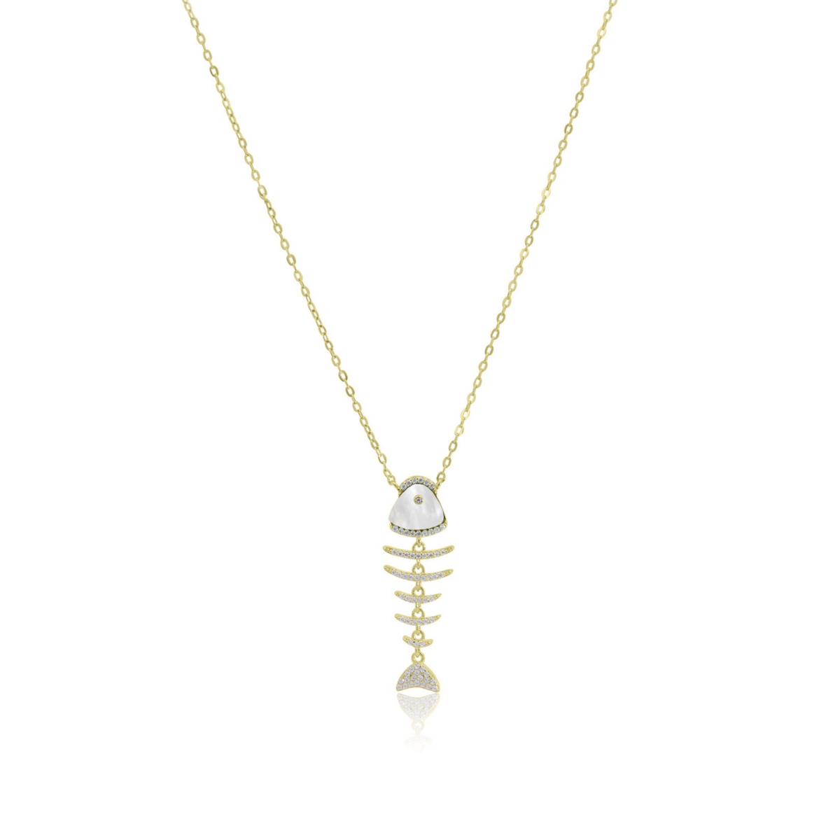 The Lovery Mother of Pearl Fish Necklace 14K Gold-Plated Sterling Silver - Mother of pearl