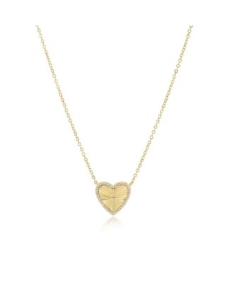 The Lovery Fluted Cz Heart Necklace 14K Gold Plated Sterling Silver - Gold plated 104$