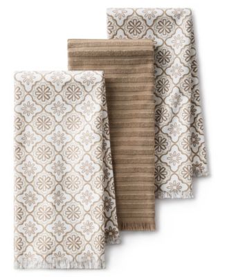 Allover Geo Floral 3-Pack Kitchen Towels