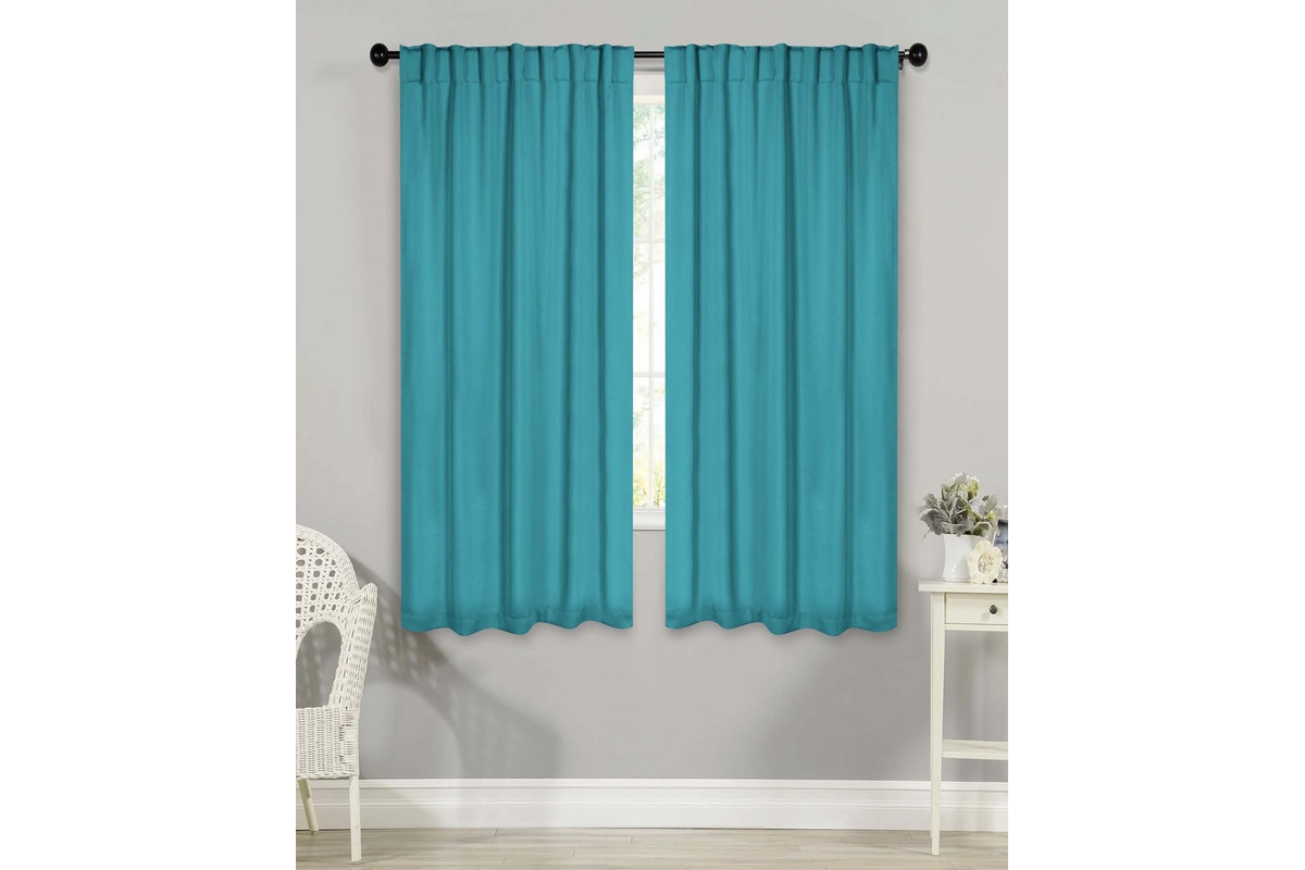 Superior Solid Machine Washable Room Darkening Blackout Curtains with Back Tabs