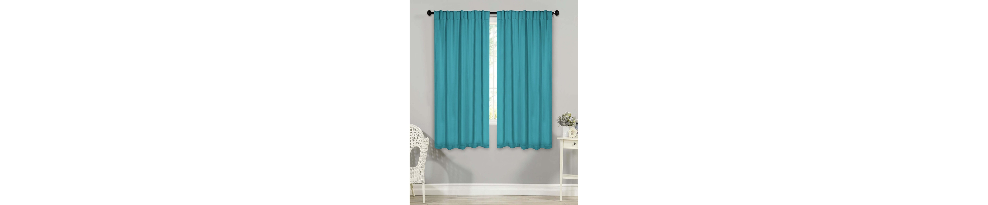 Superior Solid Machine Washable Room Darkening Blackout Curtains with Back Tabs