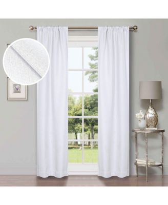 Linen Semi Blackout Rod Pocket Washable Room Darkening Curtains, Set of 2 Panels