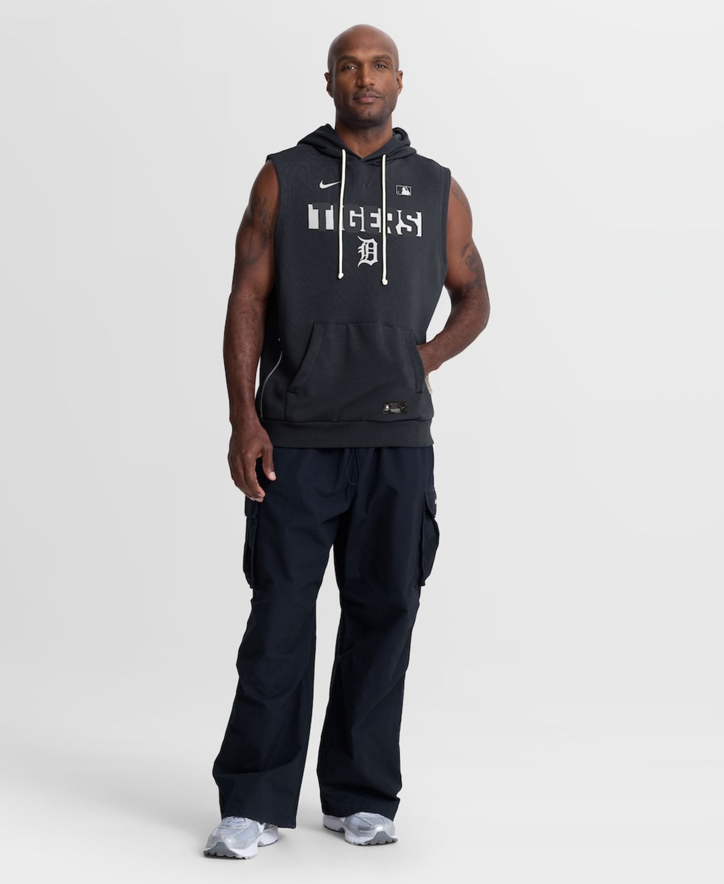 Мужская худи без рукавов Nike Detroit Tigers Authentic Collection Standard Issue, Navy — фото 3